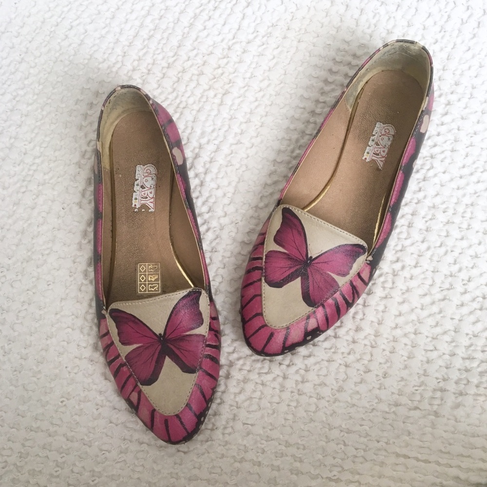 butterfly flats, slides, pink loafers, Nordstrom